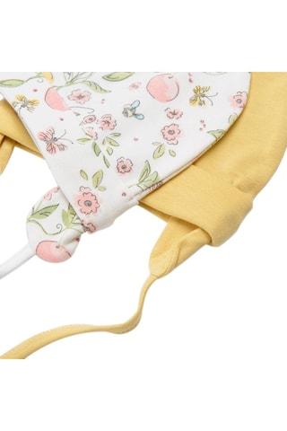 2 bonnets aviateur en coton biologique - Jaune