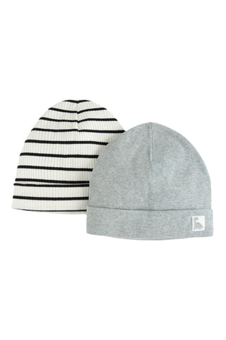 2 bonnets - Gris clair chiné