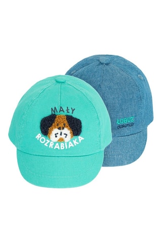 2 casquettes - bBleu marine et turquoise