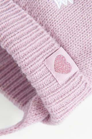 Bonnet à pompon - Rose