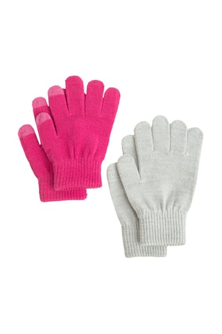 2 paires de gants - Rose et gris