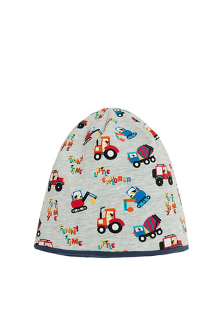 Bonnet réversible - Bleu marine et gris clair