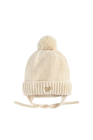 Bonnet à pompon - Beige