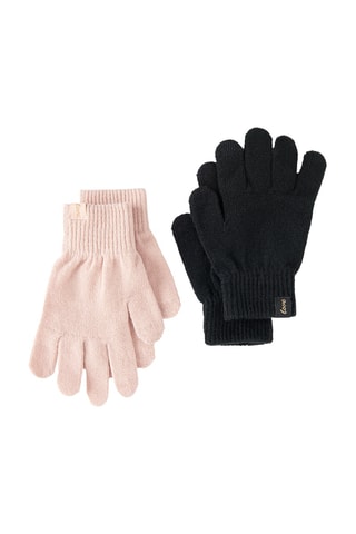 2 paires de gants - Noir et rose