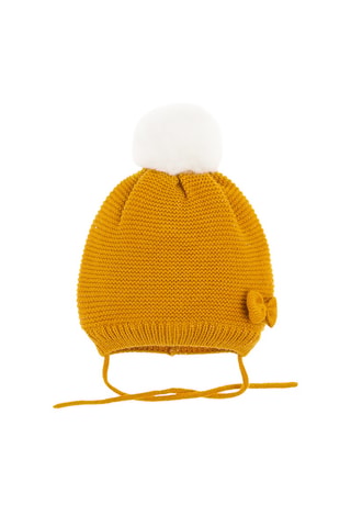 Bonnet à pompon - Jaune