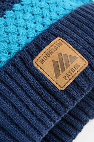 Bonnet à pompon - Bleu canard