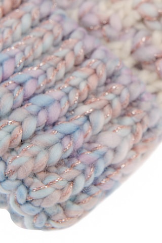Bonnet à pompon - Ciel et mauve
