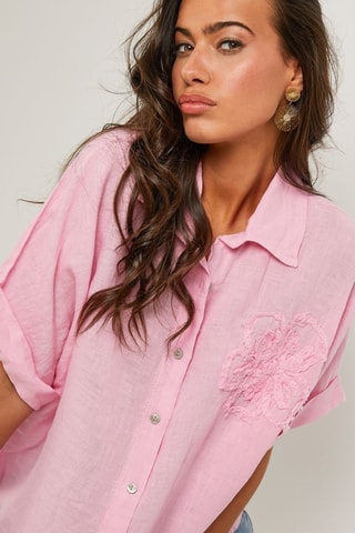 Camisa - 100 % lino - Rosa
