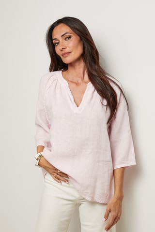 Blusa - 100 % lino - Rosa