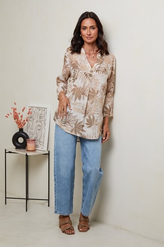 Túnica  -  100 % lino - Camel