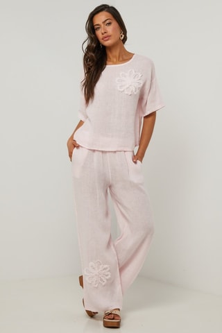 Blusa em linho - Rosa - 100% linho