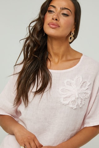 Blusa em linho - Rosa - 100% linho