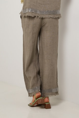 Pantalón de lino  -  100 % lino - Gris