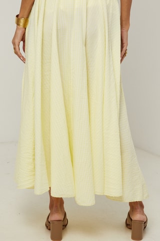 Falda larga de talle alto - Amarillo