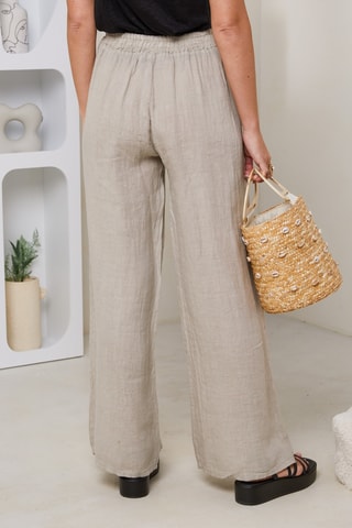 Pantalón de lino - Beige
