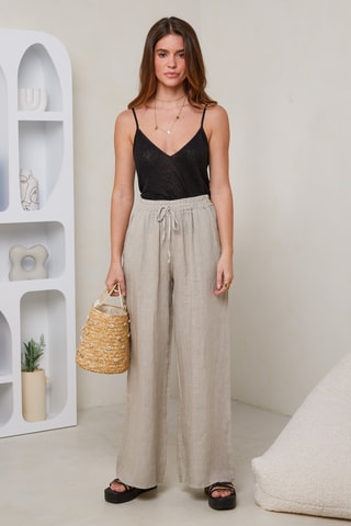 Pantalón de lino - Beige