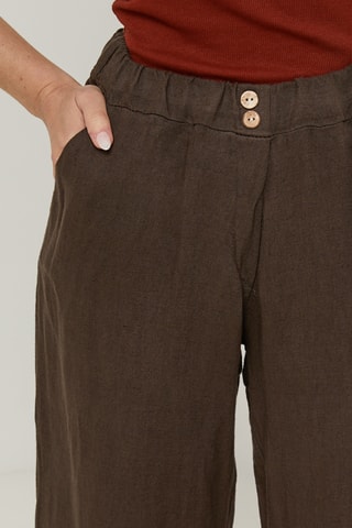 Pantalón de lino - Marrón