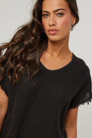 Top de lino  -  100 % lino - Negro