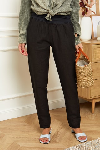 Pantalón carrot  -  100 % lino