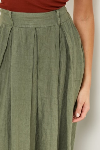 Falda  -  100 % lino - Verde