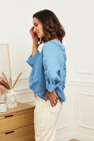 Camisa  -  100 % lino - Índigo