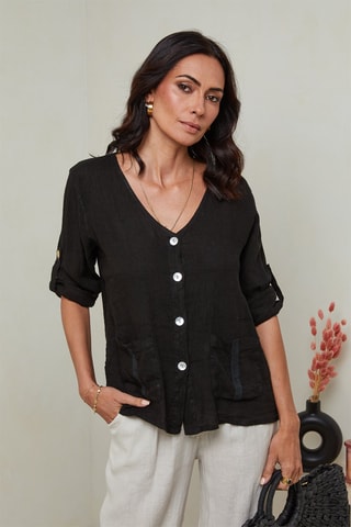 Camisa  -  100 % lino