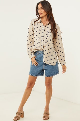 Camisa - 100 % lino - Beige