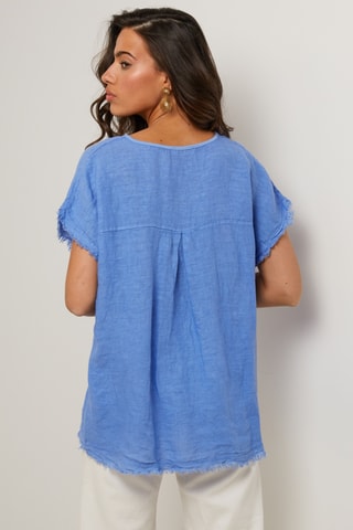 Top de lino  -  100 % lino - Azul