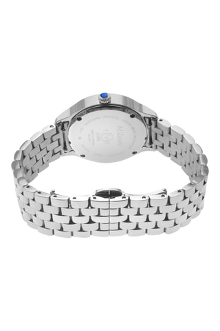 Montre à quartz en acier et diamants
