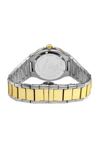 Montre à quartz en acier, doré à l'or fin jaune et diamants Potente