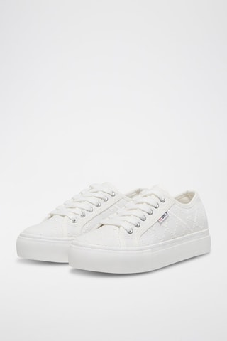 Zapatillas con bordado inglés - Blanco