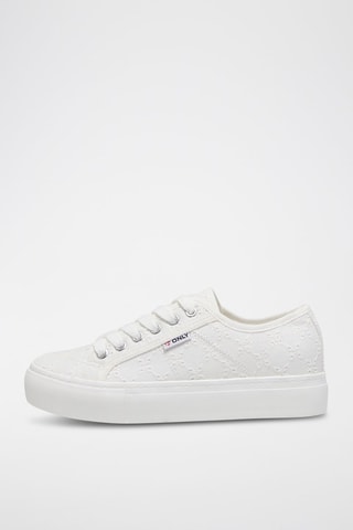 Zapatillas con bordado inglés - Blanco