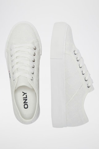 Zapatillas con bordado inglés - Blanco