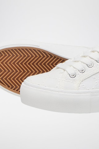 Zapatillas con bordado inglés - Blanco