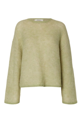 Jersey de lana y alpaca - Verde claro - Selected