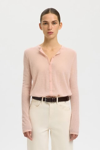 Cárdigan de lana y alpaca - Rosa - Selected