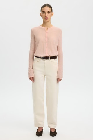 Cárdigan de lana y alpaca - Rosa - Selected