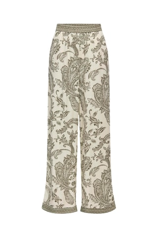 Pantalón regular fit de lino - Verde oscuro