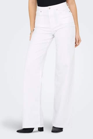 Pantalón de tiro alto de algodón orgánico - Blanco