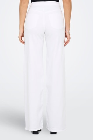 Pantalón de tiro alto de algodón orgánico - Blanco