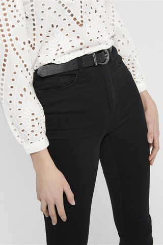 Vaquero skinny fit de tiro alto - Negro
