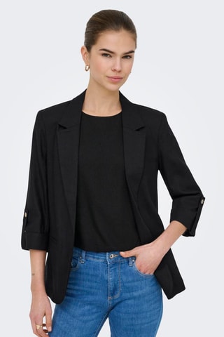 Chaqueta de lino - Negro