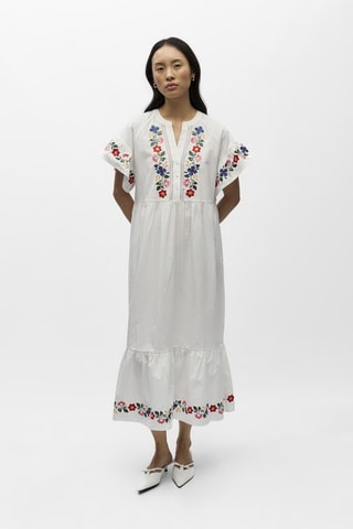 Vestido midi - Blanco - Selected