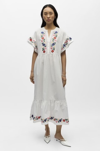 Vestido midi - Blanco - Selected