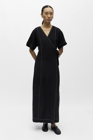 Vestido cruzado - Negro - Selected