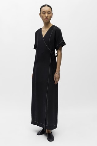 Vestido cruzado - Negro - Selected
