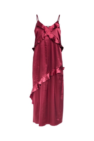 Vestido avolantado sin mangas - Burdeos - Selected