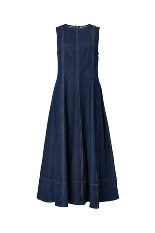 Vestido midi vaquero sin mangas - Azul denim - Selected