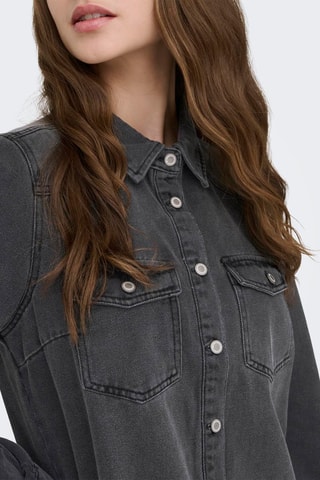 Vestido camisero vaquero - Negro