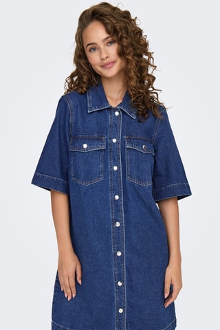 Vestido camisa regular fit - Azul